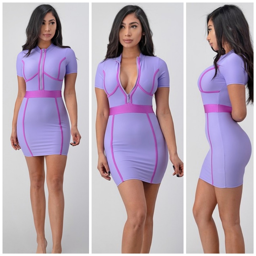 Zipper mini dress
